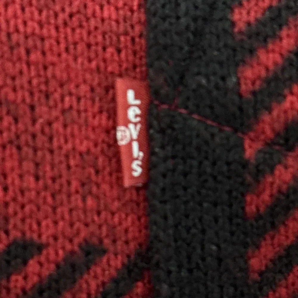 Levi's Trouss Buffalo Plaid Cardigan Sweater Sz‎ Medium Red Black